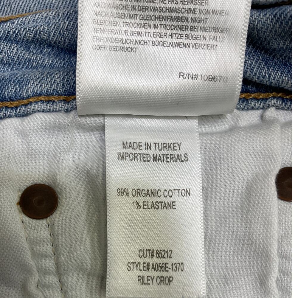 Agolde Vintage Blue Riley High Rise Straight Crop Denim Jeans Size 28 - Picture 5 of 5